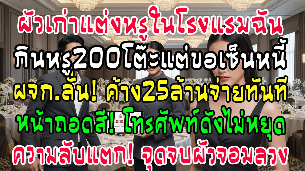 สามีเก่าแต่งงานที่โรงแรมฉัน 200 โต๊ะ กินเสร็จขอติดหนี้ ผจก.ยื่นบิล 25 ล้าน จู่ๆโทรศัพท์ดังลั่นงาน