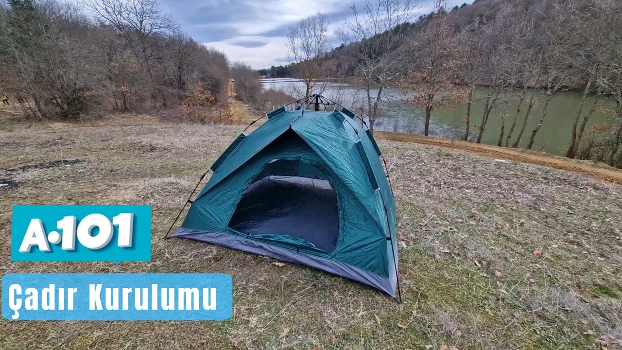 A101 Kamp Çadırı Kurulumu 4 kişilik Otomatik Çadır inceleme