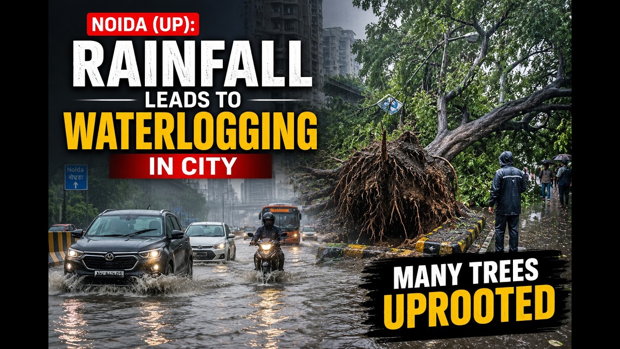 Noida (UP): Rainfall Leads To Waterlogging In City | Many Trees Uproated | News9