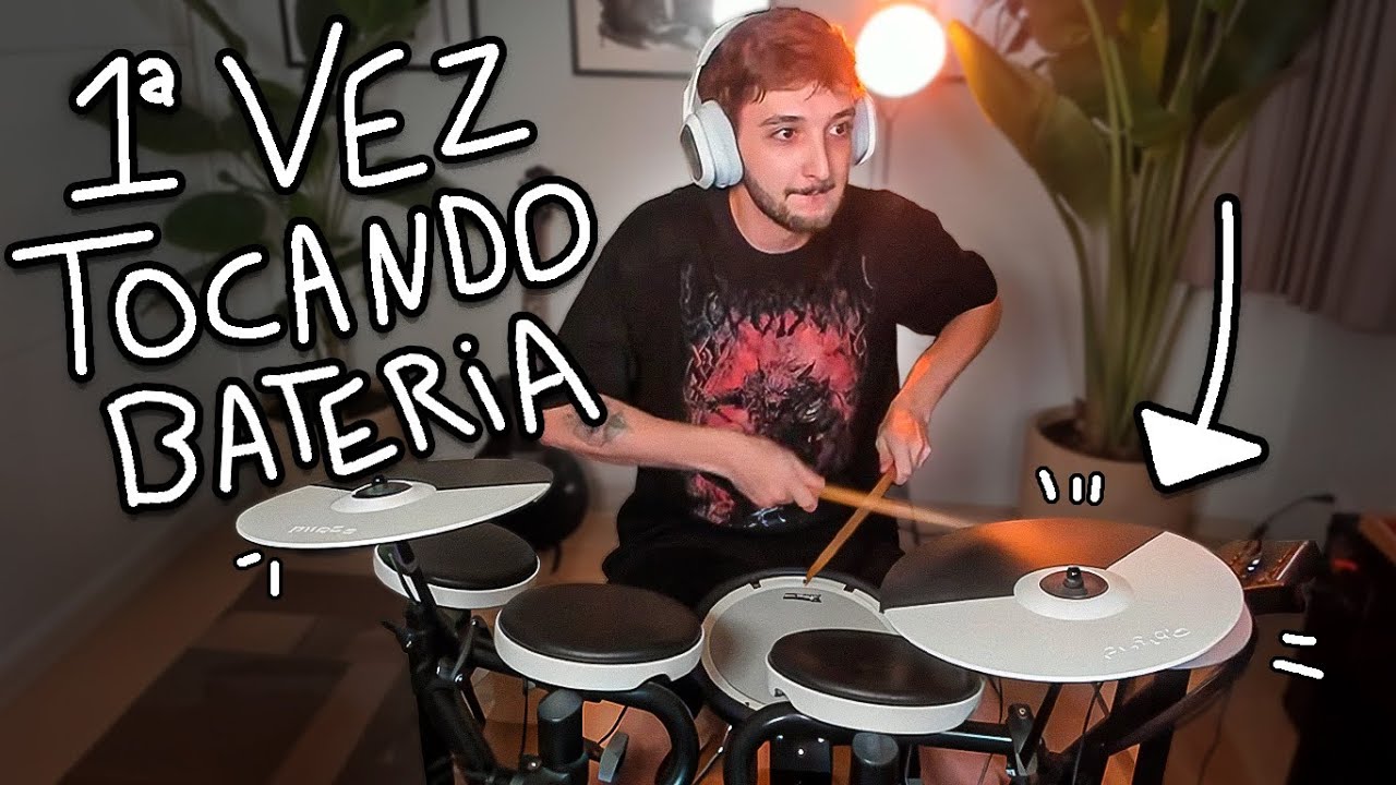 CALANGO TOCANDO BATERIA PELA PRIMEIRA VEZ #1