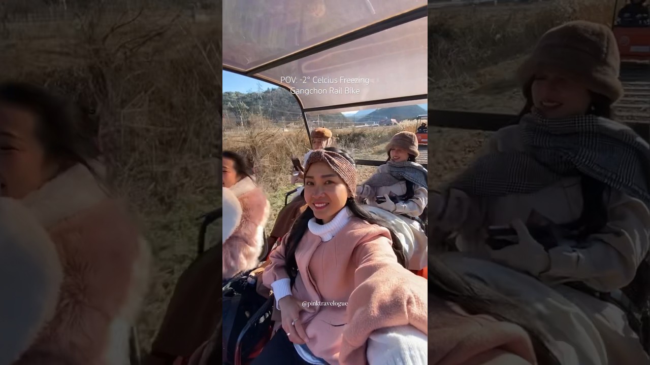 FREEZING! GANGCHON RAIL BIKE #ngeshortsbareng #travel #vlog #autumn #winter #korea #seoul