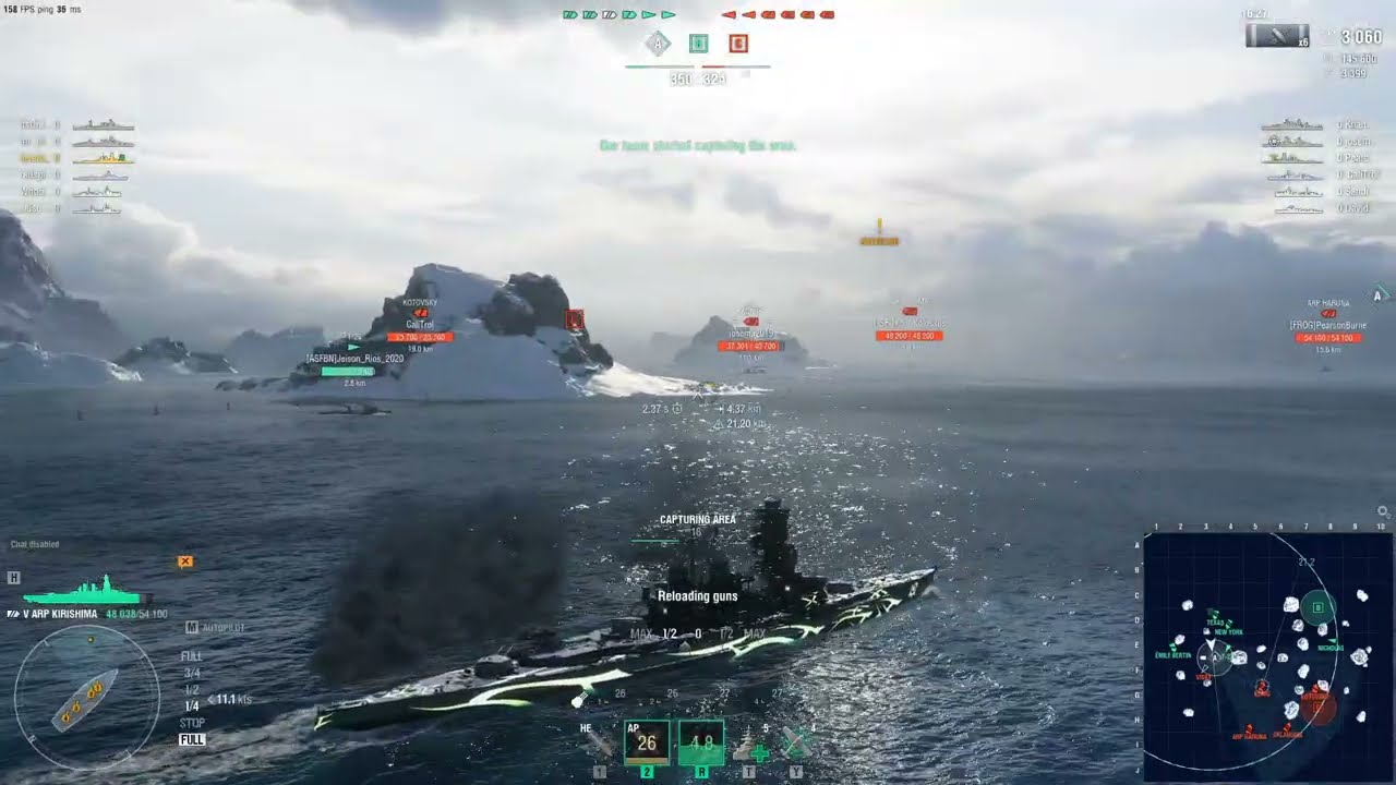 [WoWS] World of Warships ARP Kongo/ARP Kirishima Ranked Battles