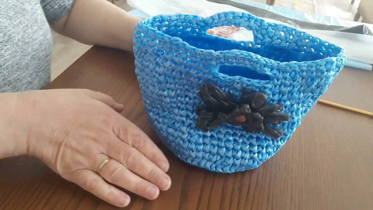 Çöp poşetinden çanta yapımı#atık #keşfetteyim #viral #diy #örgü #hediyelikürünler