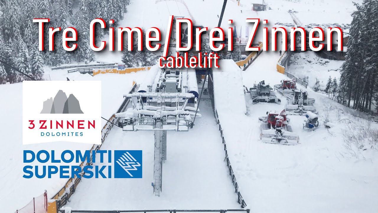 Cabinovia Tre Cime/Drei Zinnen: tra Croda Rossa e Monte Elmo #dolomitisuperski #3zinnendolomites