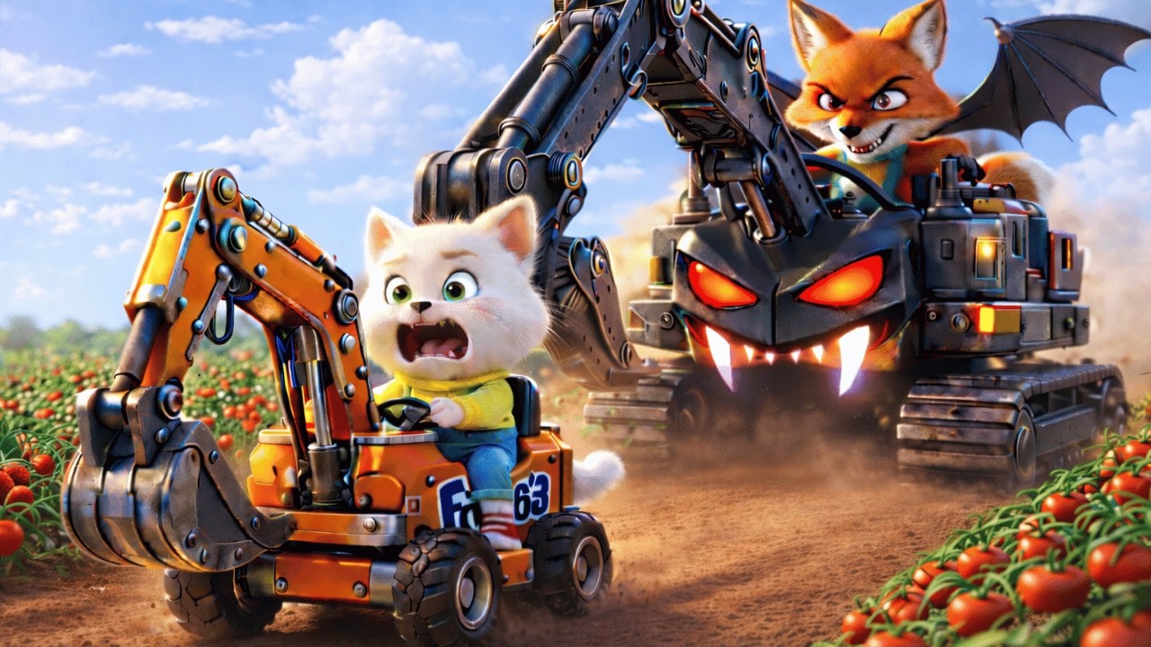 Kitten Gets Teased for Playing with a Tin Can Excavator — Papa Cat’s Shocking Move | Ai Cat Story