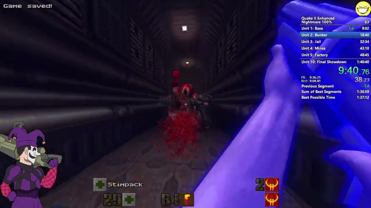 Quake II Enhanced 100% Nightmare Speedrun in 1:38:32