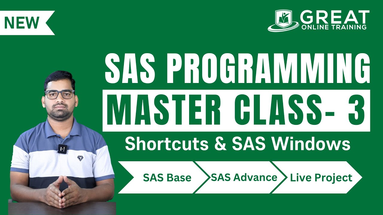 SAS Programming Master Classes: Keyboard Shortcuts & SAS Windows - 03 | Learn SAS Tutorial Free