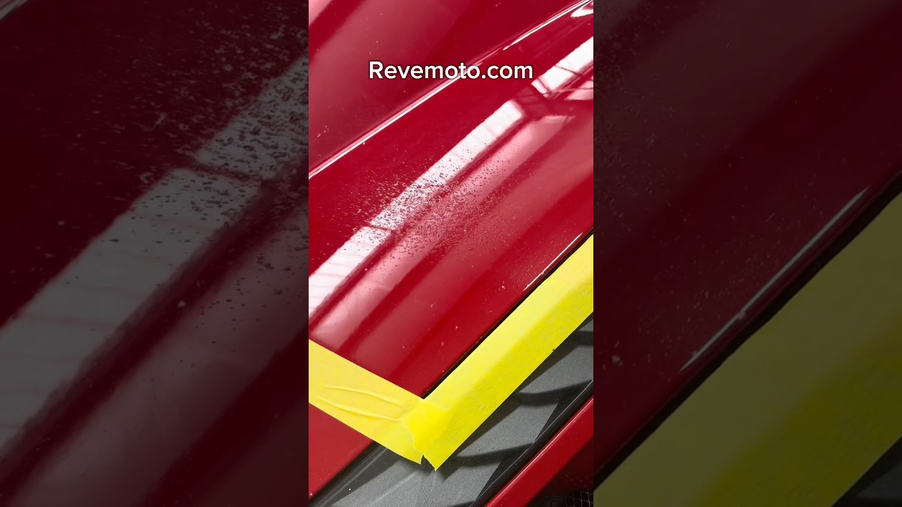 🎧🔧 ASMR Rock Chip Fix on a Red Corvette Front Bumper &ndash; So Satisfying! 🔴✨