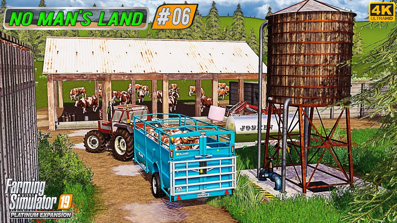 Raking, Collecting Grass & Making Silage. Buying Dairy Cows ⭐ No Man's Land #06 ⭐ FS19 4K Timelapse