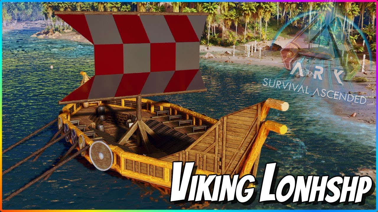 Building A Viking Longship Raft In Ark Survival Ascended!