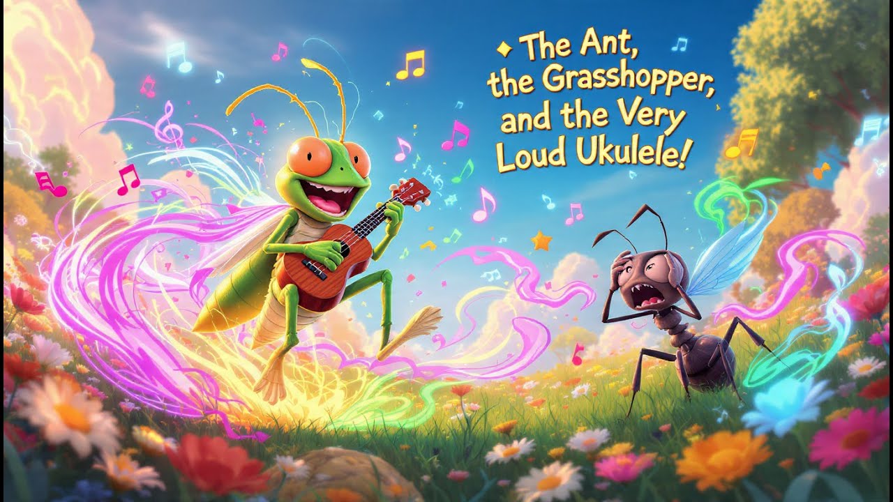 The Ant , Grasshopper & The loud ukulele #kidsstories #childrenstories