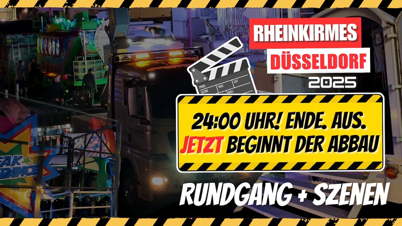 🛠️🚧 Abbau: Rheinkirmes Düsseldorf 2025 🔇 Das passiert, wenn die Musik ausgeht ✨Nächtliche Szenen 🎬