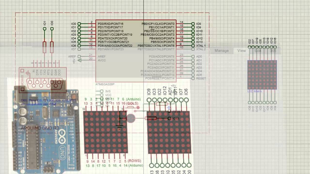 Proteus 8 Professional   Matriz de leds, configurando e interligando ao Arduino