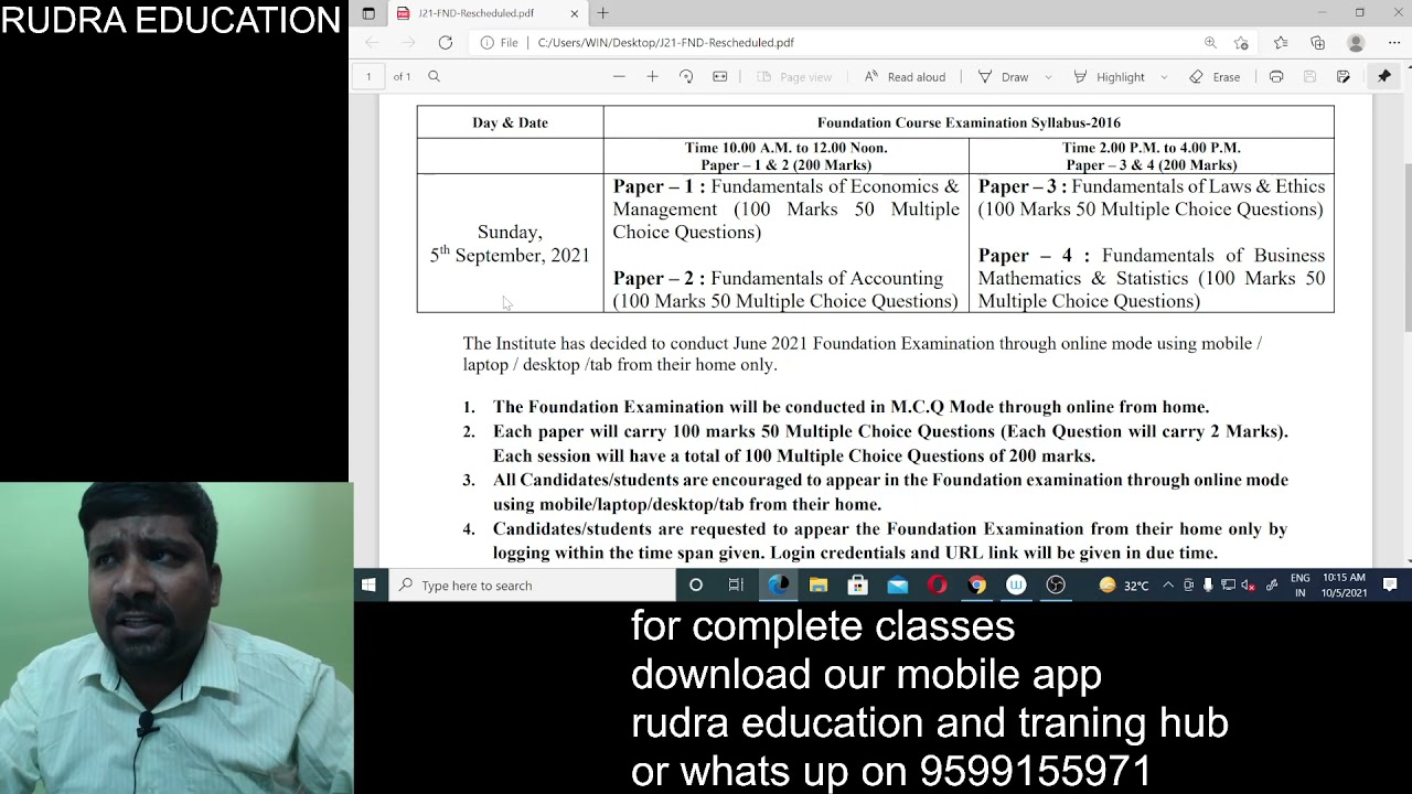 CMA FOUNDATION ONLINE  EXPECTED EXAM PATTERN DEC-21 EXAM
