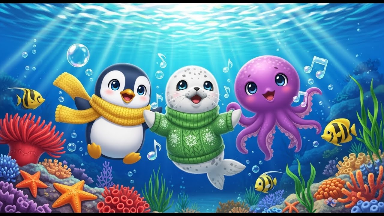 Sing along with the penguin, the octopus, and the seal | Kids Color Song