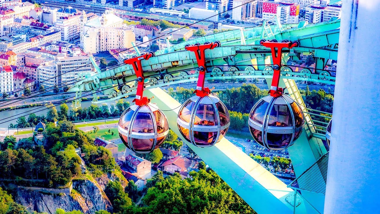 A Ride on the Grenoble Aerial Cable Car to The Bastille, France
