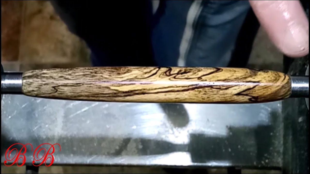 Woodturning a modified slimline click pen / Wood turning