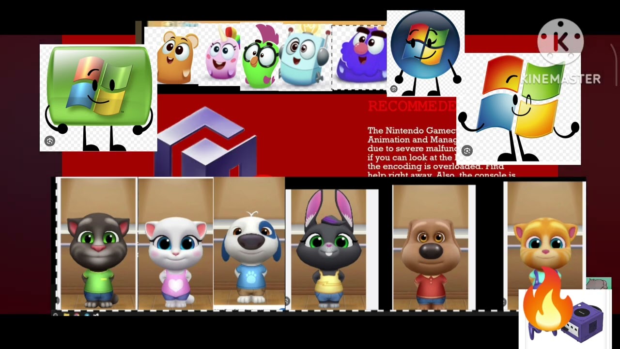 Nintendo GameCube killscreen but Tom and his friends  want to watch that with their pets. 