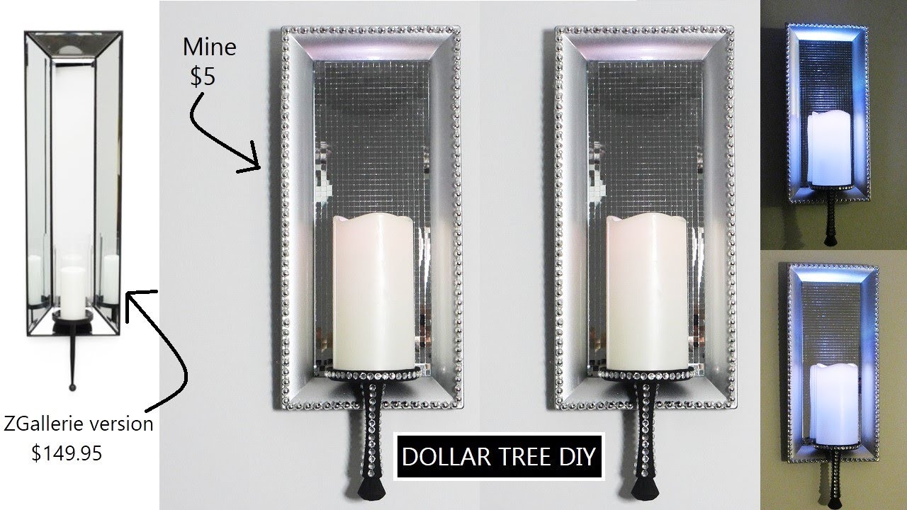 HIGH-END WALL SCONCE CANDLE HOLDER | GLAM DIY HOME DECOR | DOLLAR TREE DIY | Z GALLERIE DUPE