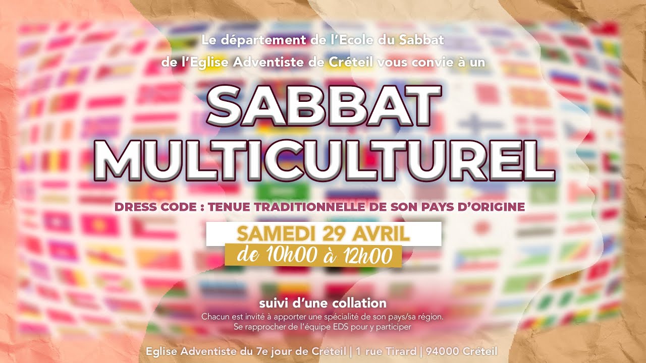Samedi 29 avril - Sabbat Multiculturel