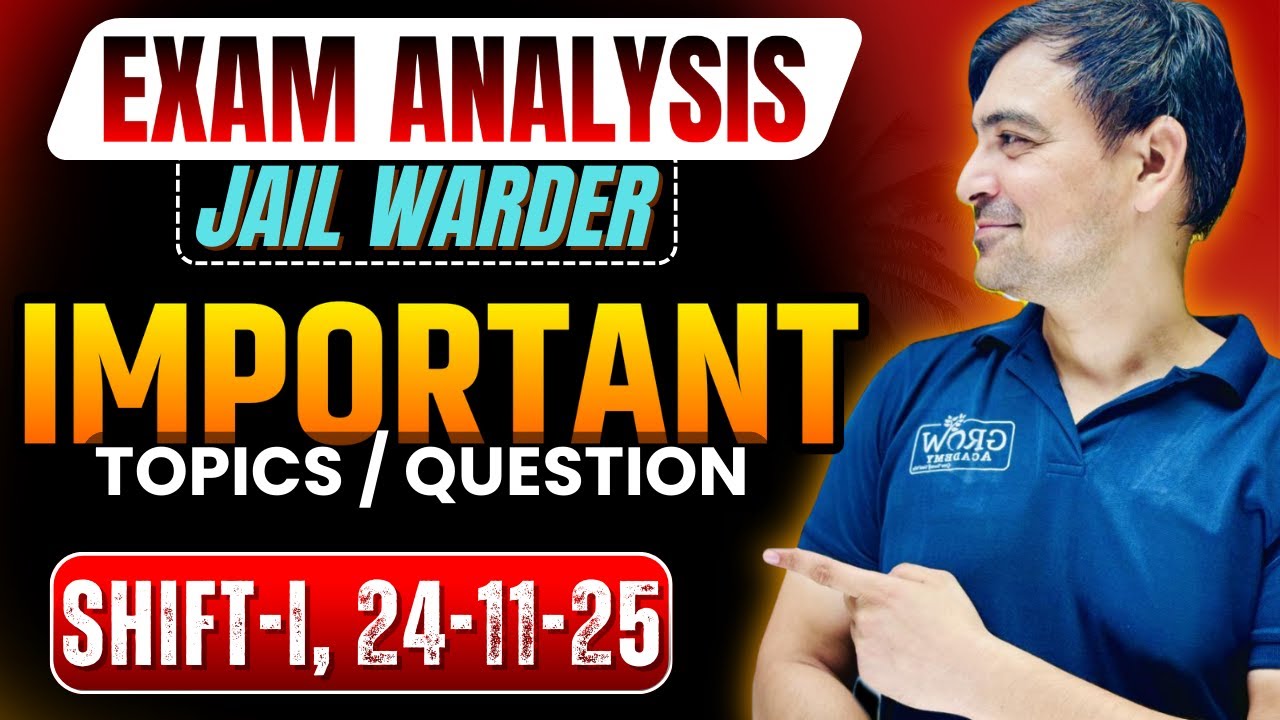 DSSSB 2025 | Jail Warder Exam Analysis | 24-11-2025, Shift-I