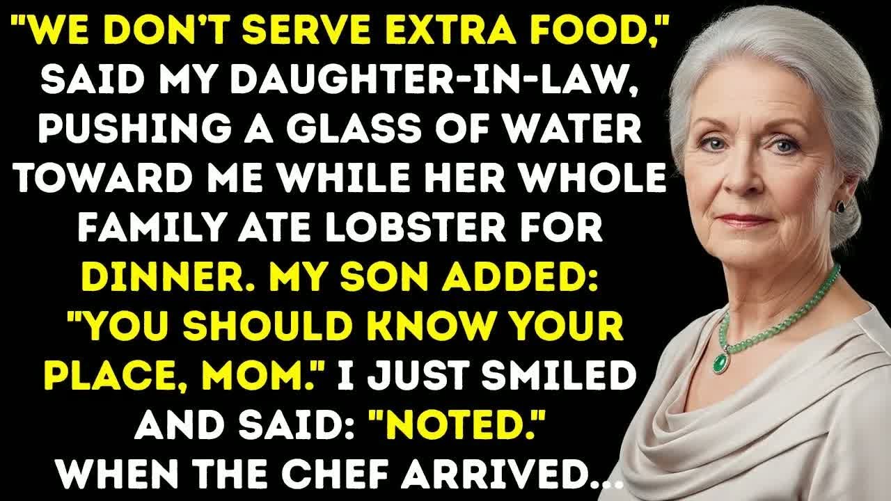 “No Extra Food,” My Daughter In Law Told Me—Then Served Her Family Lobster And Drinks Like Royals