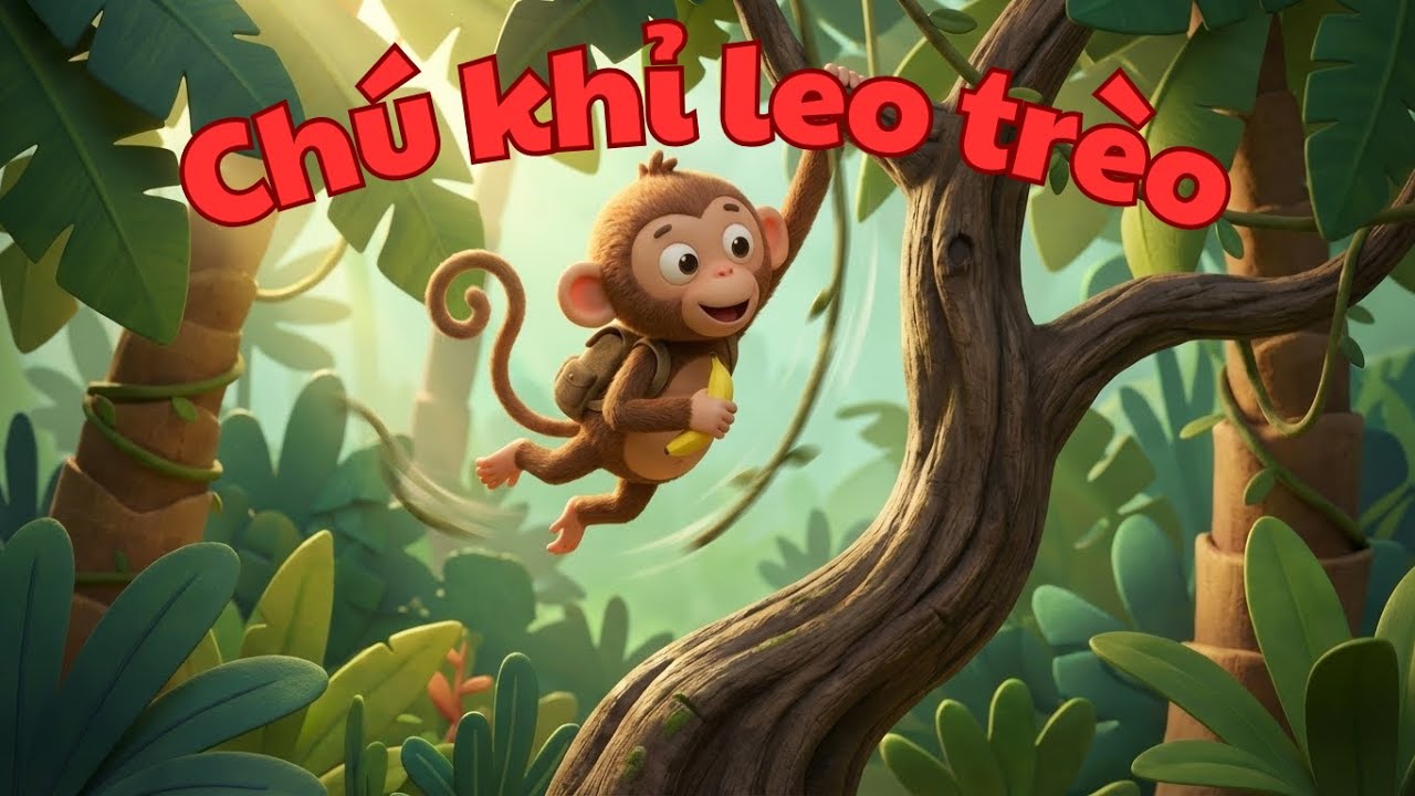 Chú khỉ leo trèo – Bài Hát Thiếu Nhi Dễ Thương Cho Bé, hoạt hình 3D
