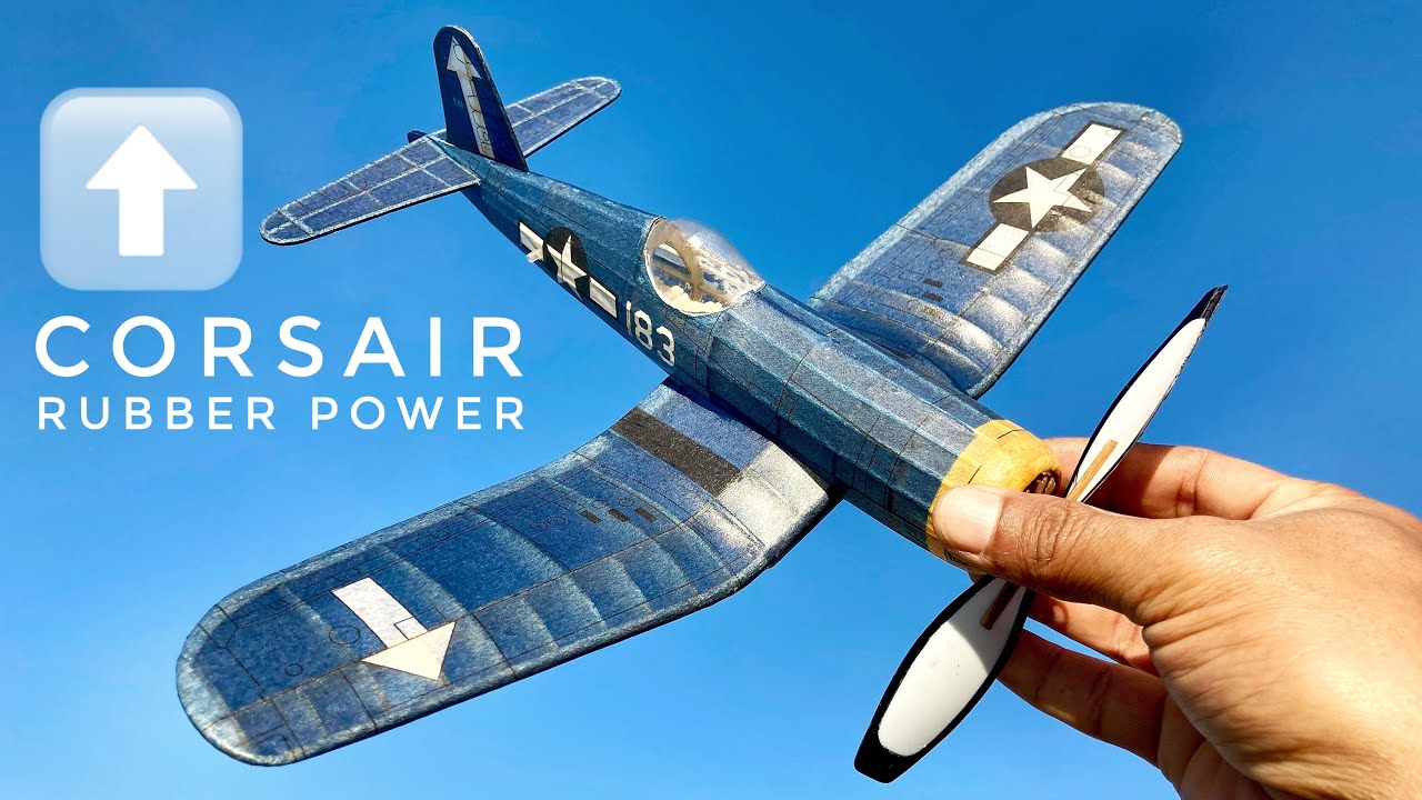 FLIGHT TEST F4U Corsair Rubber Powered Session 2