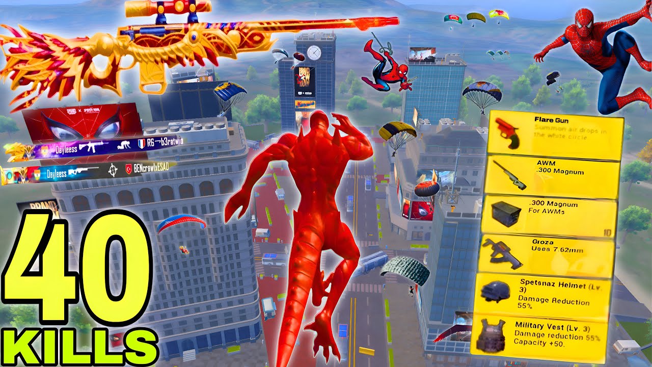 40 Kills🥵 NEW BEST SPIDERMAN AGGRESSIVE RUSH GAMEPLAY in NEW SEASON🔥 Pubg Mobile