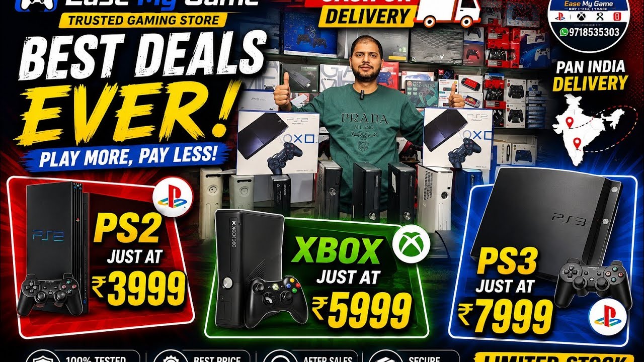 PS2 ₹ 3,999/- PS3 ₹ 7,999/- XBOX ₹ 5,999/- PS4 Jailbreak | Game loaded PS5 #ps5jailbreak #easemygame