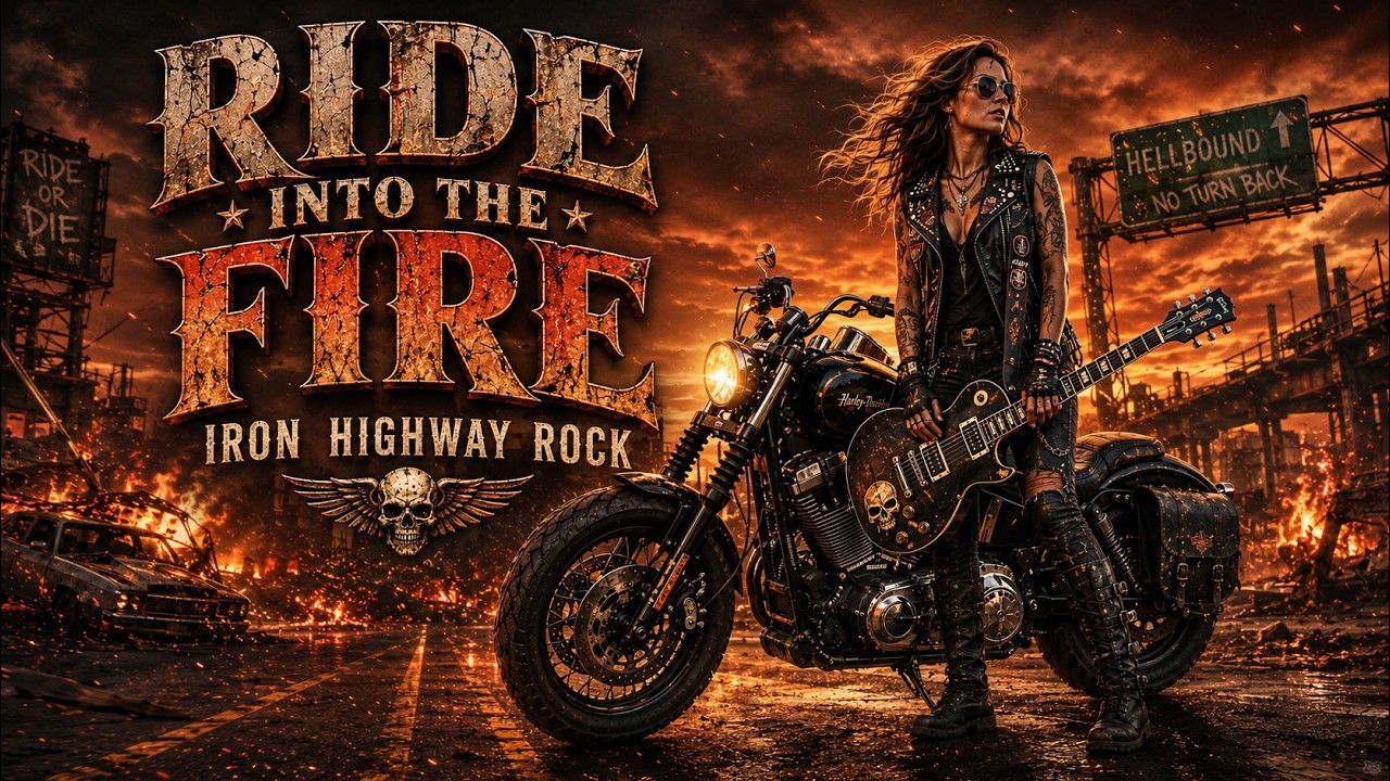 RIDE INTO THE FIRE 🎸🏍️ Epic Female Biker Rock Anthem on the Iron Highway #highwayrock #rock