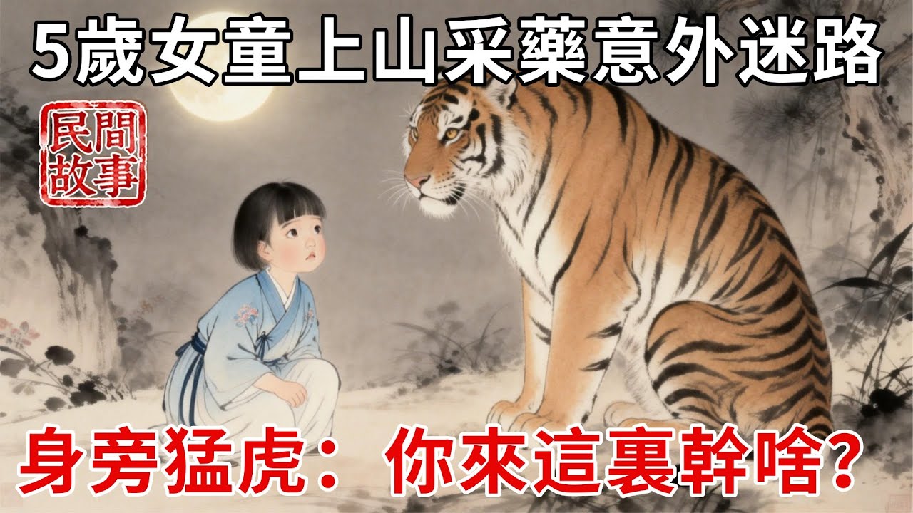 5歲女童為救8歲哥哥上山采藥，意外迷路被困一天一夜，在山中哭泣時，身旁突然有猛虎開口：小娃，你來這裏幹啥？#民間故事 #傳統文化 #原創虛構 #華語有聲書 #槐樹下聽書