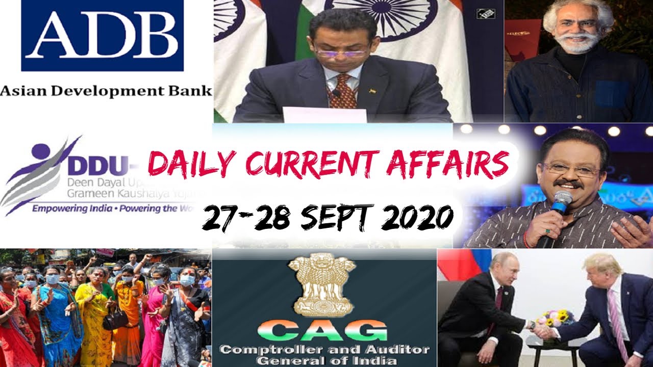 Daily Current Affairs Quiz In English 28  September 2020 | Current affairs today | GKToday