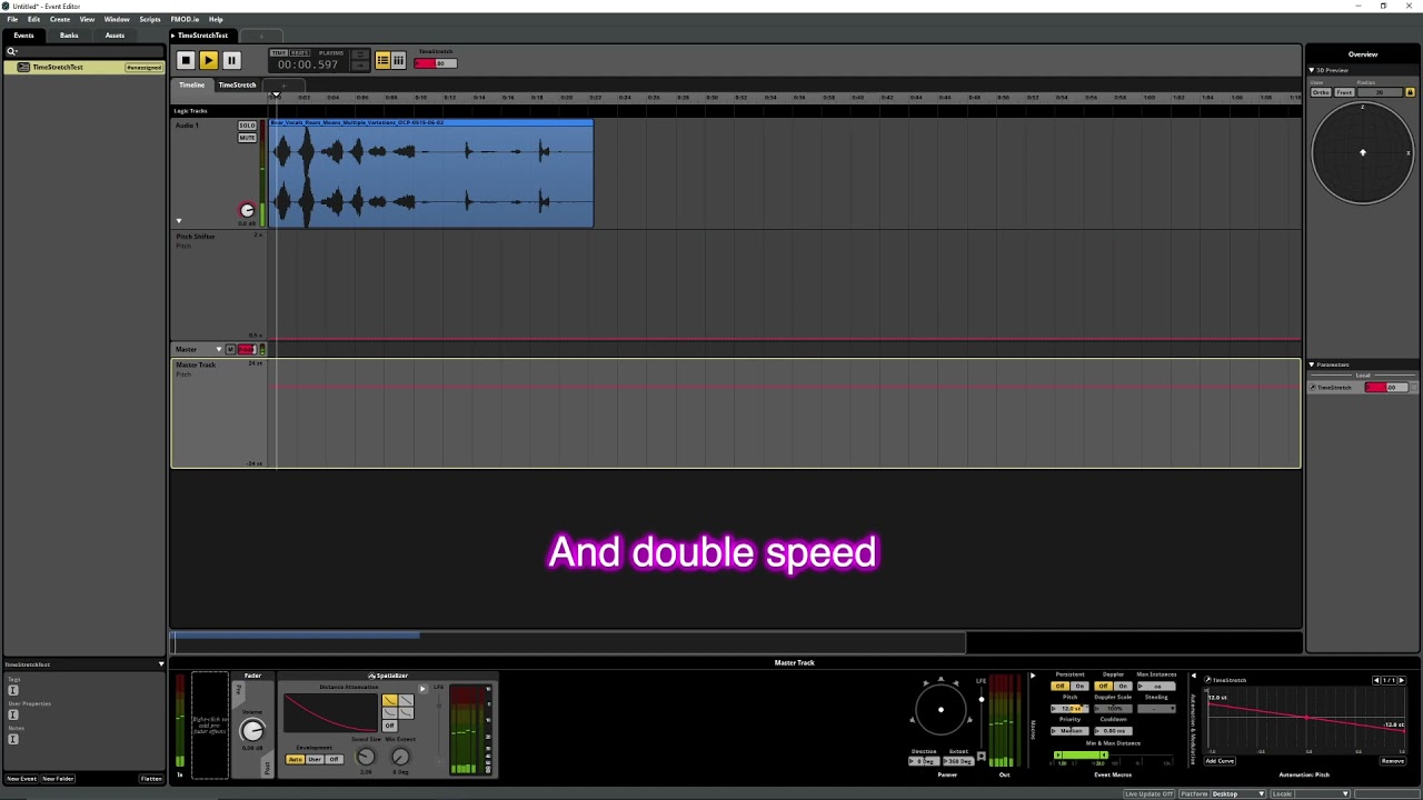 Time stretch hack for FMOD