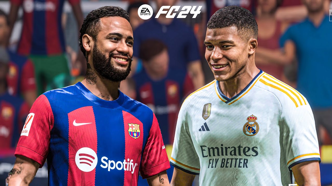 EA Sports FC 24 - Barcelona vs Real Madrid Ft. Mbappe, vs Neymar | La liga 23/24 | PS5&trade; [4K60]