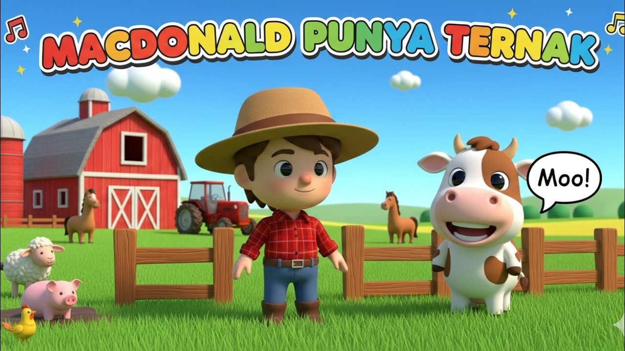 MacDonald Punya Ternak 🐮🐔🐐 | Lagu Anak Ceria i-a i-a o