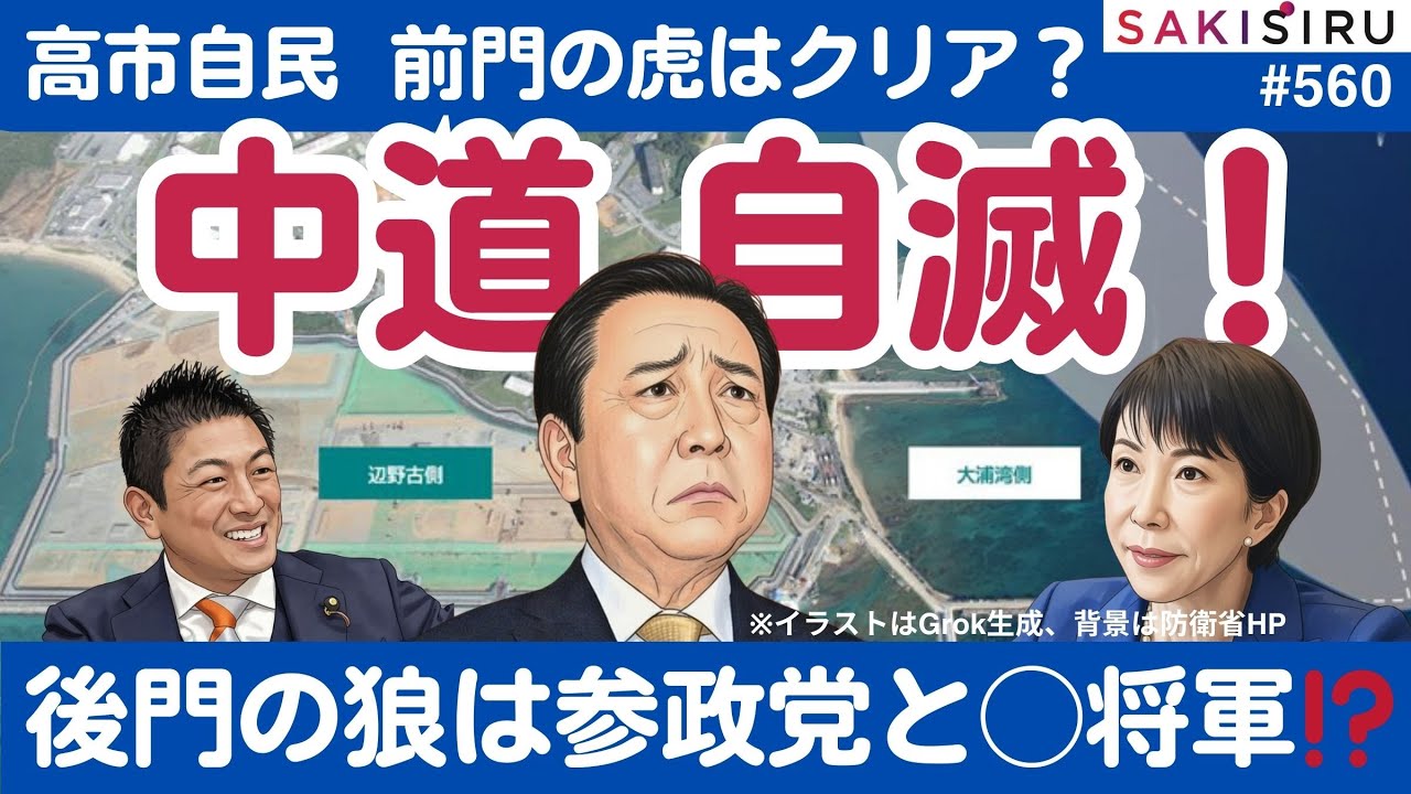 中道・野田共同代表が党首討論で自滅！高市自民の難敵は参政党と◯将軍⁉️【1/25 SAKISIRU】