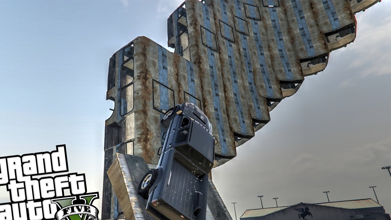 The Impossible Spiral Challenge! Large Spiral Mod - Grand Theft Auto 5 PC Spiral Ramp Mod!