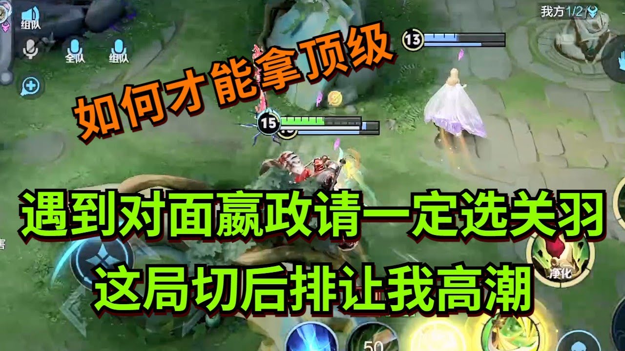 【王者荣耀骚白】遇到对面嬴政请一定选关羽 这局切后排让我高潮
