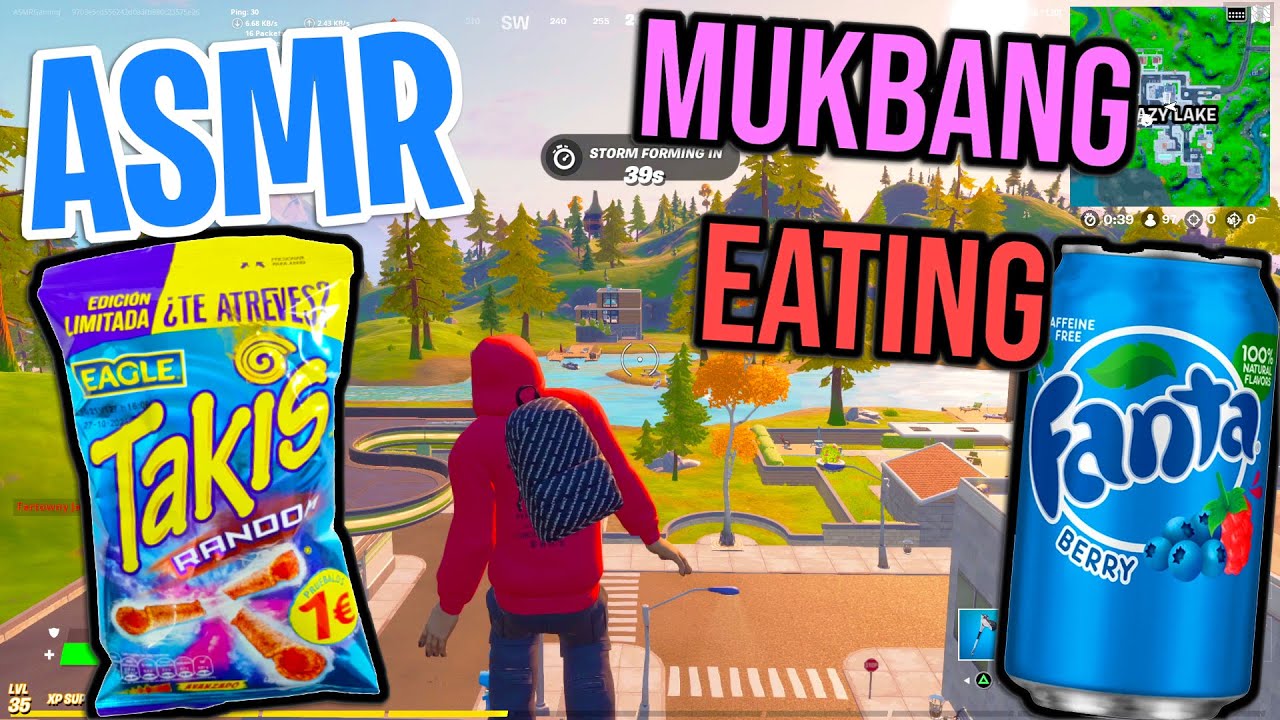 ASMR Gaming Fortnite 😋 Mukbang Takis Random Berry Fanta Eating 😴 먹방 🎮🎧 Relaxing Whispering 💤