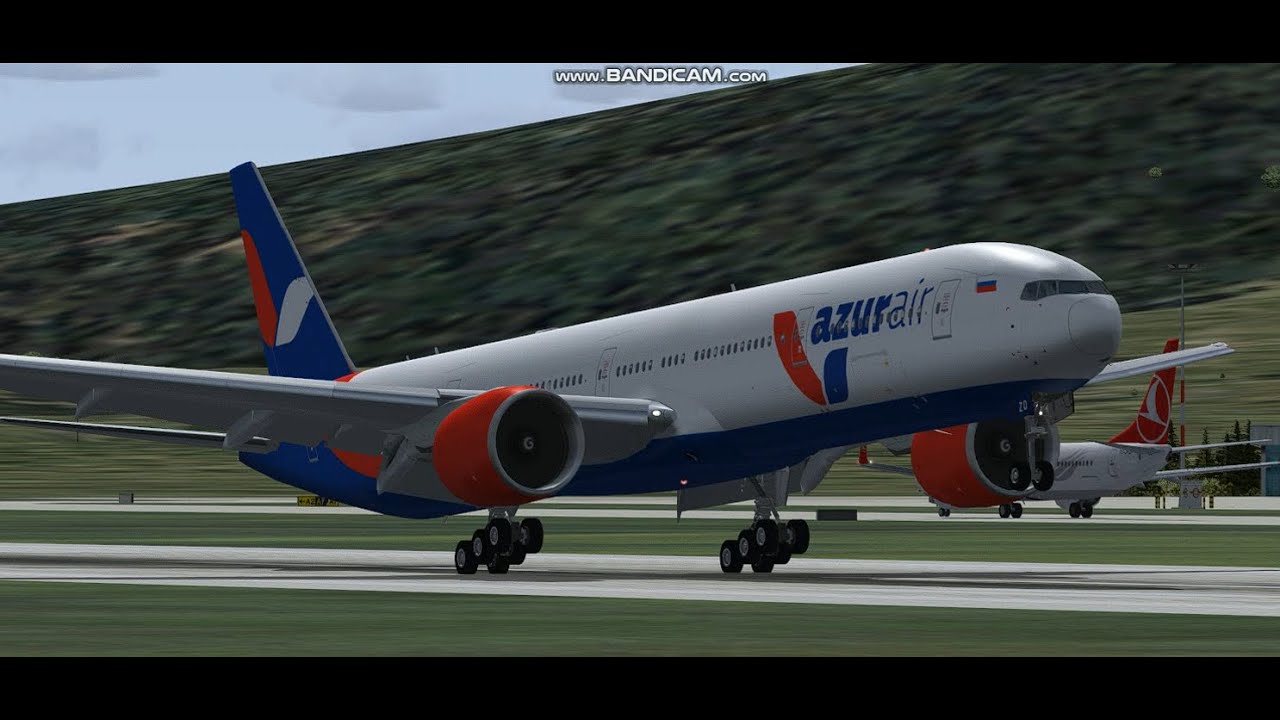 Azur Air  B777-300  Bodrum Milas Airport  LTFE  Landing  FS9
