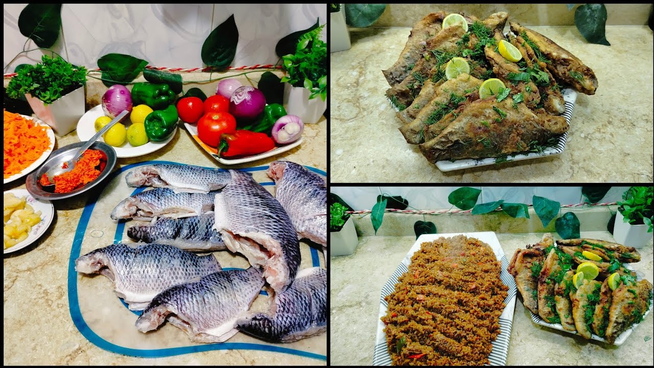 عملنا احلى تتبيله سمك مقلي شبار او البلطي وعملنا شويه رز صياديه بيل الجزر المبشور والطماطم والفلفل#أ