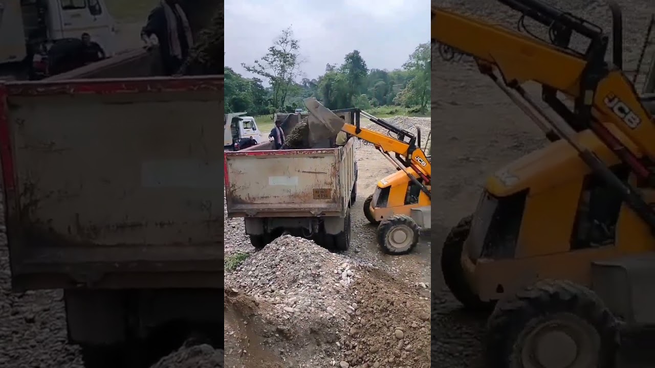 jcb loading sand on dumper truck #excavator #jcb #viral #constructionvehicle #bolldozer