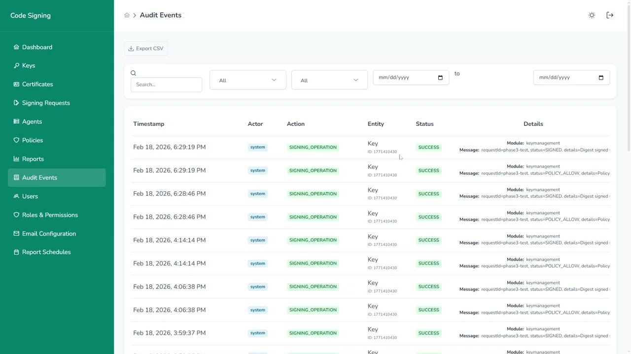 Code Signing Audit Logs & Forensics | Enterprise Compliance & Traceability