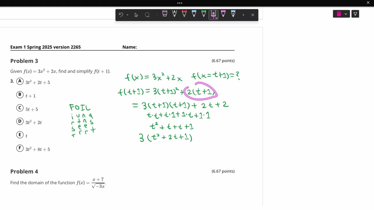 MA 158 Spring 2025 Exam 1