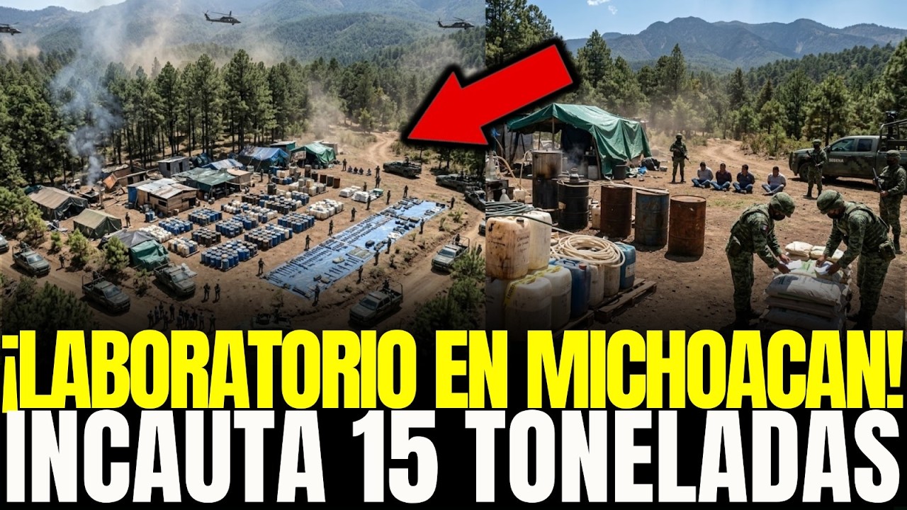 ¡LABORATORIO GIGANTE en MICHOACÁN! EJÉRCITO INCAUTA 15 TONELADAS y ARRESTA 63 OPERADORES