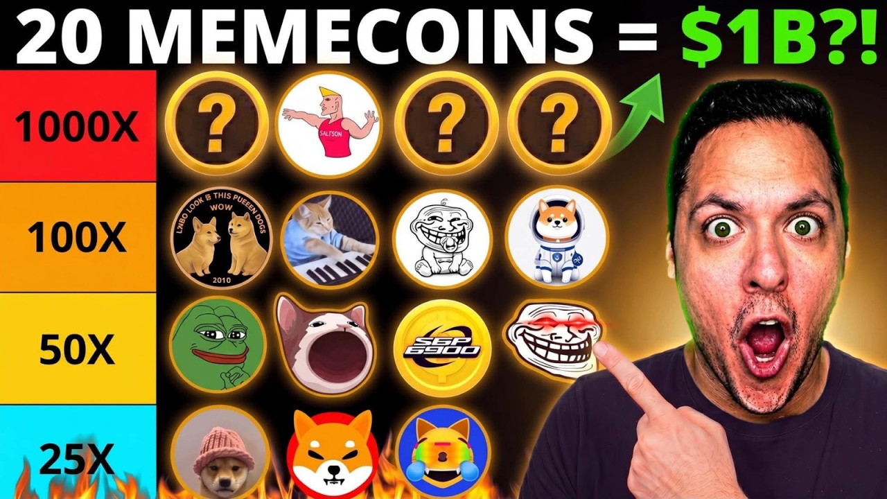 🔥20 ВЫИГРЫШНЫХ МЕМКОИНОВ, КОТОРЫЕ ВЗЛЕТЯТ В 100Х - 1000Х?! (ТИР-ЛИСТ)