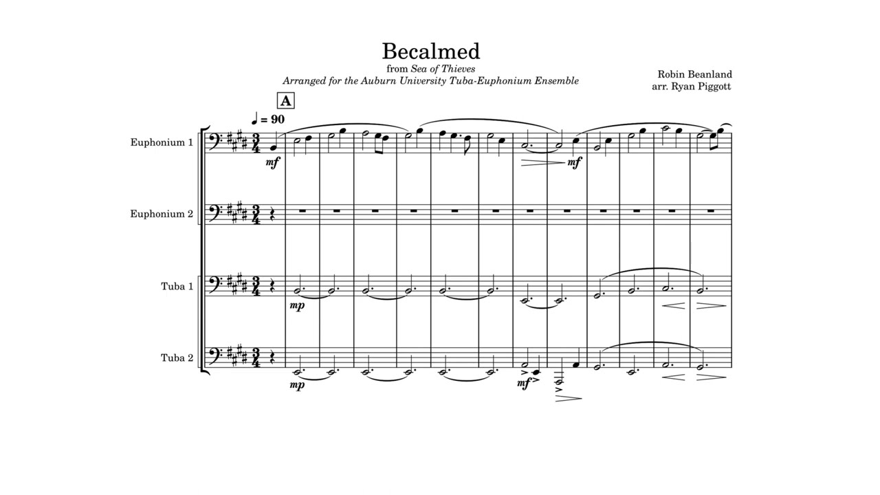 Becalmed - arr. Ryan Piggott