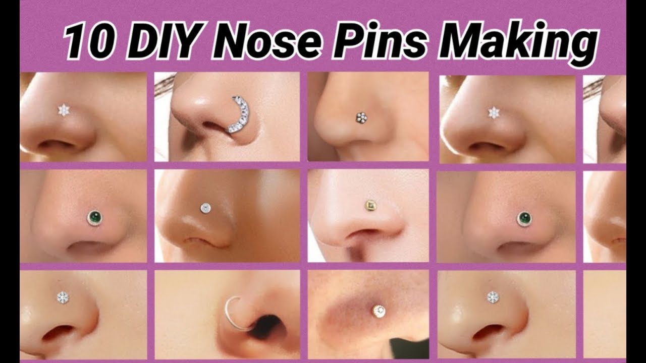 10 DIY Nose Pins and nose rings making at home