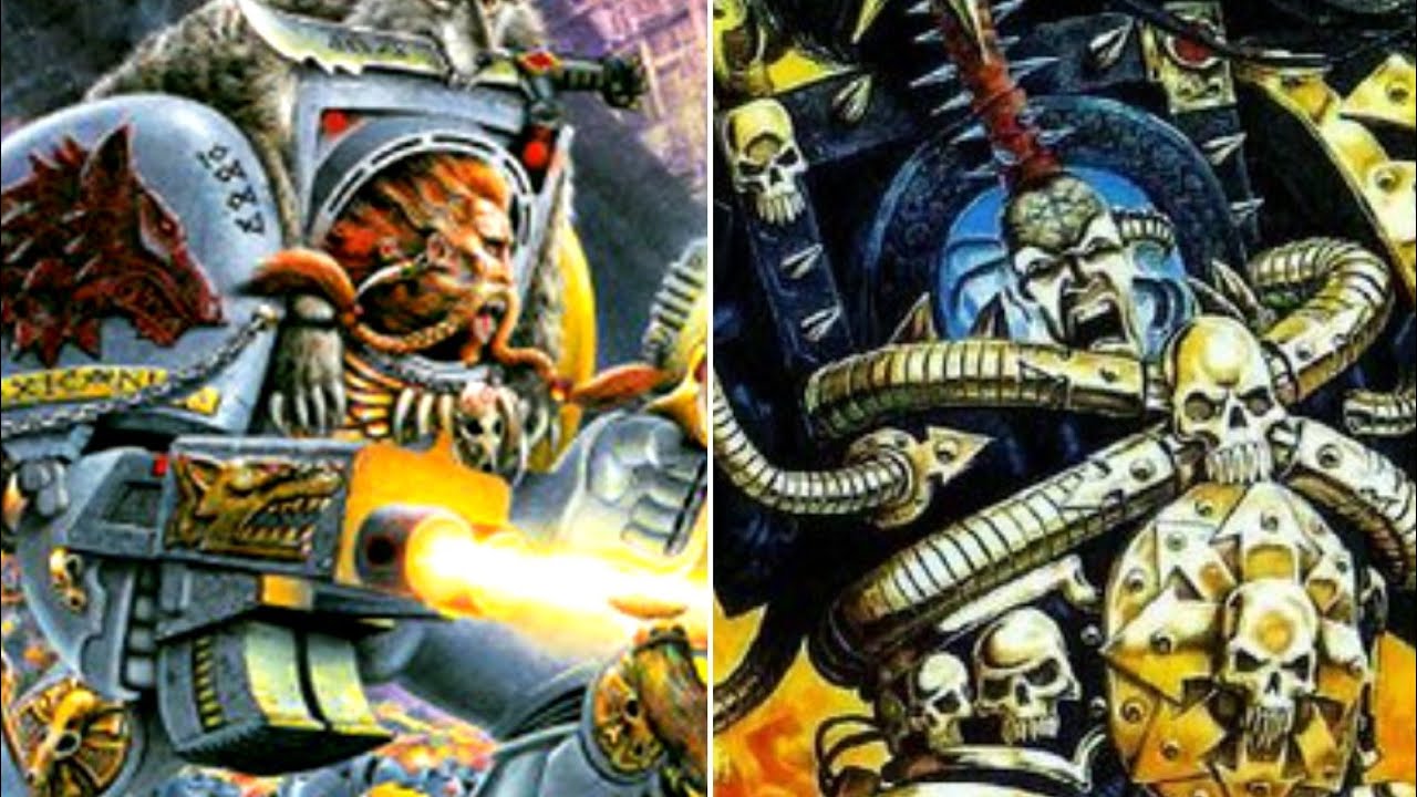 Warhammer 40k 2nd edition battle report. Space Wolves vs Chaos space marines